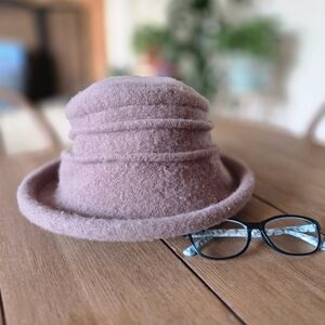 Soft Mauve Wool Bucket Cloche Hat